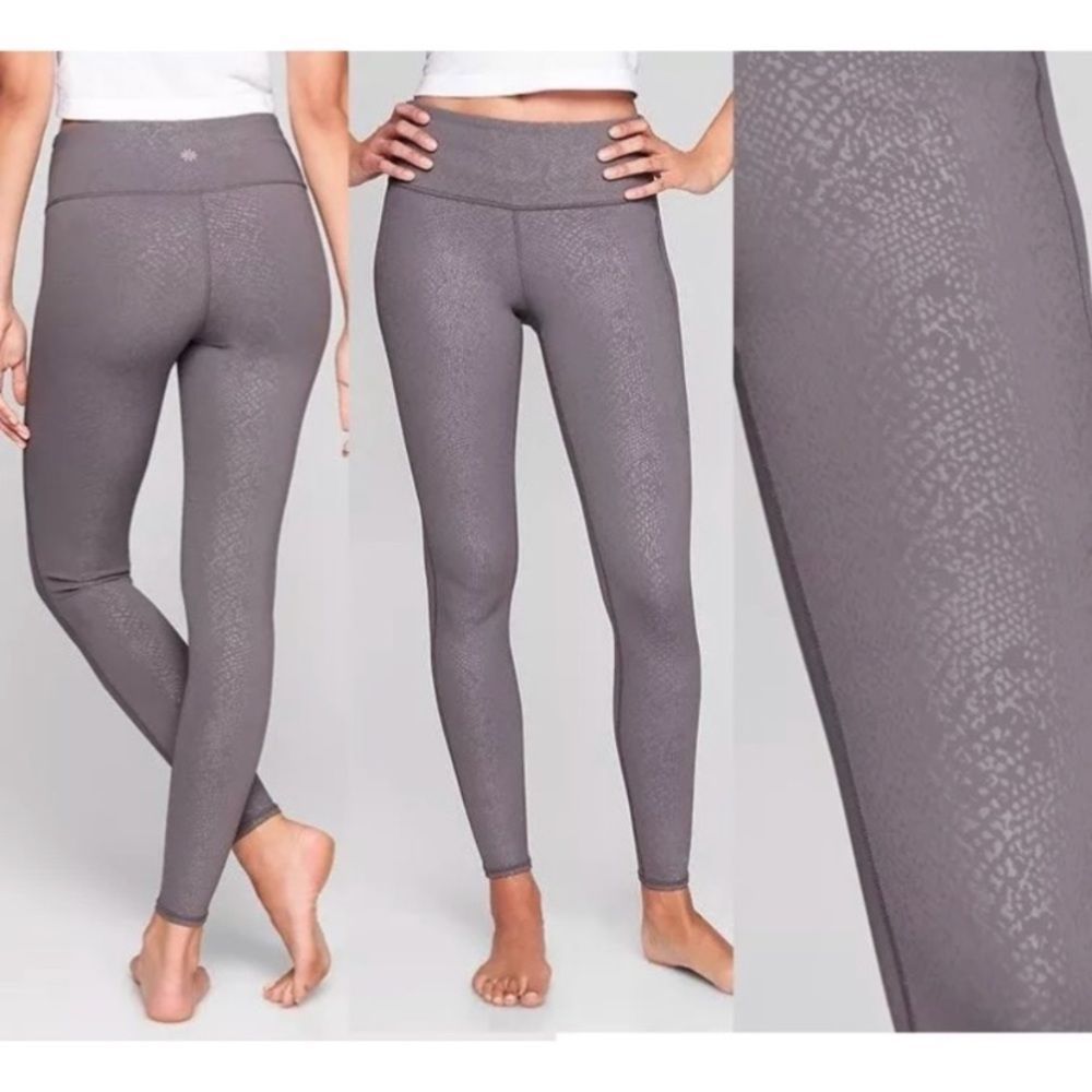 Athleta Silver High Rise Serpent Chaturanga Tight